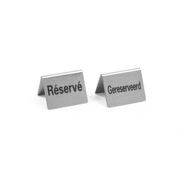 Bordskilt Reservert - 4 stk, HENDI, Gereserveerd / Reservé, 50x35x(H)40mm
