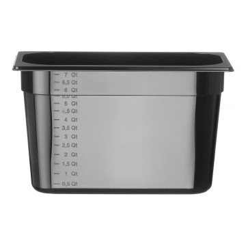 Beholder GN 1/3 svart polykarbonat, HENDI, Profi Line, GN 1/3, 7,8L, Svart, 325x176x(H)200mm