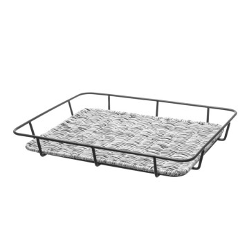 Bakerikurv med kant i rustfritt stål, HENDI, lys grå, 400x300x(H)50mm