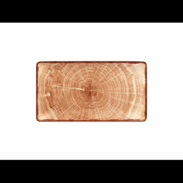 Woodart Tallerken flat rektangulær 33.5x18cm "tømmerbrun"