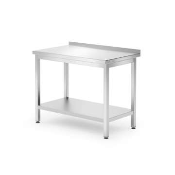 Veggbord med hylle – boltet, dybde 600 mm, HENDI, Budget Line, 1000x600x(H)850mm