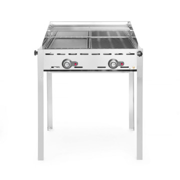 Green Fire med 2 brennere, HENDI, Profi Line, Emaljert støpejern Gastronorm 1/1 rist og rist, 11,6kW, 740x615x(H)825mm