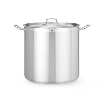 Langkokepanne høy - med lokk, HENDI, Profi Line, 50L, âŒ€400x(H)400mm