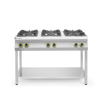 Gasskomfyr 6-brenners åpent stativ, HENDI, Kitchen Line, 28,5kW, 1200x700x(H)900mm