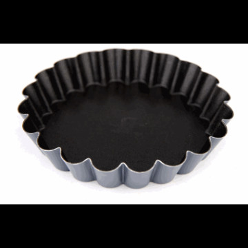Tartelettform Ø100x18mm 12stk. rillet m/slippbelegg