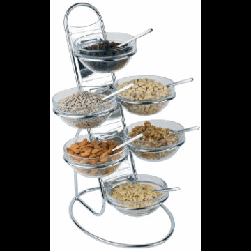Buffestativ for 6 glasskåler(0.5 l)
