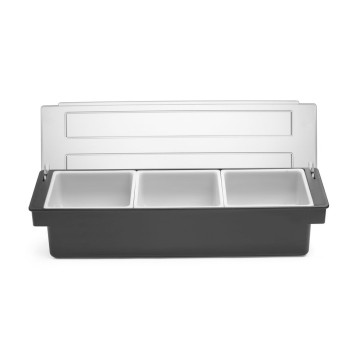 Krydderholder - 3 beholdere, BarUp, Sort, 480x150x(H)100mm