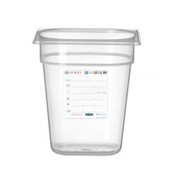 Beholder GN 1/6 HACCP, HENDI, GN 1/6, 3,4L, Gjennomsiktig, 176x162x(H)200mm