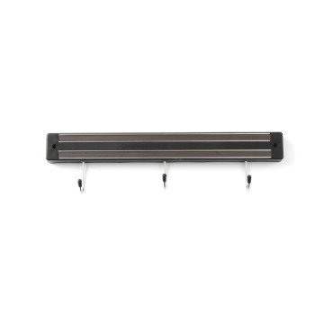 Knivmagnet med kroker, HENDI, 3 kroker, Sort, (L)340mm