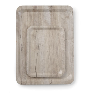 Serveringsbrett med melaminlaminat, sklisikker, med tredesign, AmerBox, Wood light, 240x340mm
