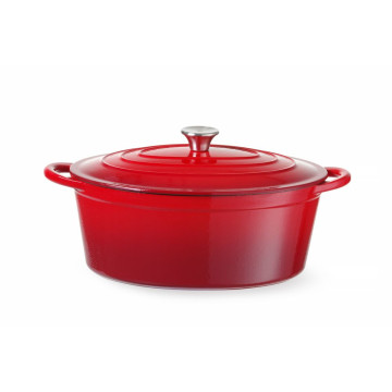 Støpejernsgryte emaljert, HENDI, 6,88L, Rød, 405x255x(H)134mm