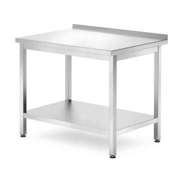 Veggbord med hylle – boltet, dybde 700 mm, HENDI, Kitchen Line, 1000x700x(H)850mm