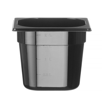 Kantine GN 1/6 svart polykarbonat, Profi Line, 2,4L, Svart, 176x162x(H)150mm