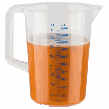 Litermål 2ltr. Polypropylen. lukket ht