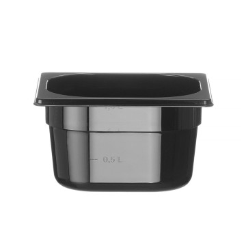 Kantine GN 1/6 svart polykarbonat, Profi Line, 1,6L, Svart, 176x162x(H)100mm