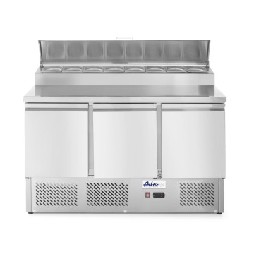 Tredørs salatdisk med hevet GN-display 380L, Arktic, 230V/310W, 1365x702x(H)1265mm