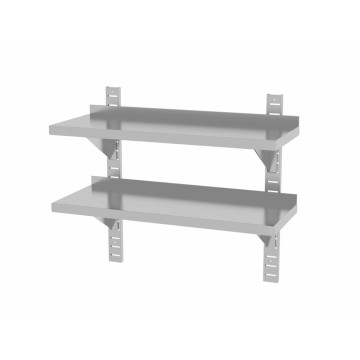 Dobbel vegghylle, justerbar, med 2 braketter, HENDI, 800x300x(H)600mm