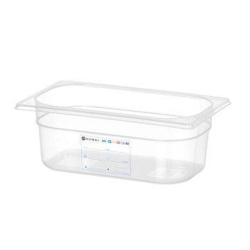 Beholder GN 1/4 HACCP, HENDI, GN 1/4, 2,8L, Gjennomsiktig, 265x162x(H)100mm