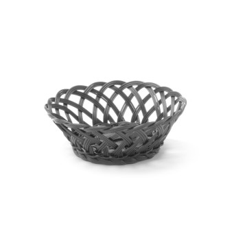 Kurver med vevde sider, HENDI, rund, svart, 200x200x(H)65mm
