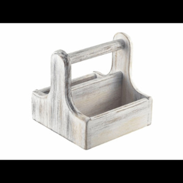 Small White Wooden Table Caddy