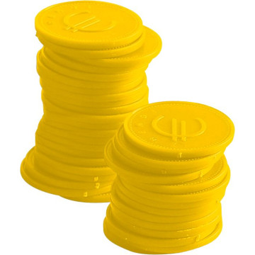 Myntbrikker - 100 stk., BarUp, gul, 100 stk., -25 mm