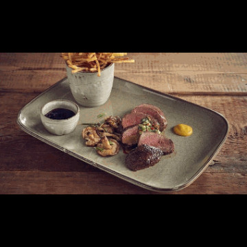 Terra Porcelain Smoke Grey Rect.Plate 24x16.5cm