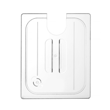 Lokk til GN-beholdere med sous vide-pinnefordypning, HENDI, GN 1/2, Transparent, 265x325mm