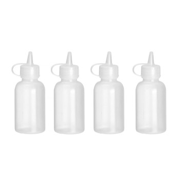 Mini saus dispenser - sett med 4 stk, HENDI, 0,05L, Transparent, âŒ€35x(H)100mm