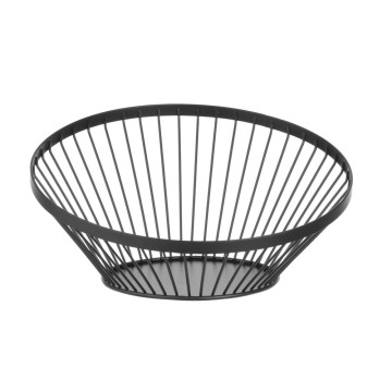 Fruktkurv vinklet rund svart, HENDI, âŒ€280x(H)130mm