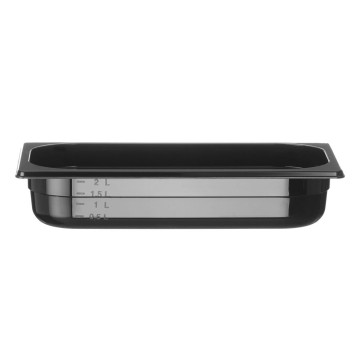Beholder GN 1/3 svart polykarbonat, HENDI, Profi Line, GN 1/3, 2,5L, Svart, 325x176x(H)65mm