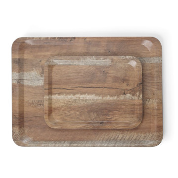 Serveringsbrett med melaminlaminat, sklisikker, med tredesign, AmerBox, Wood, 240x340mm