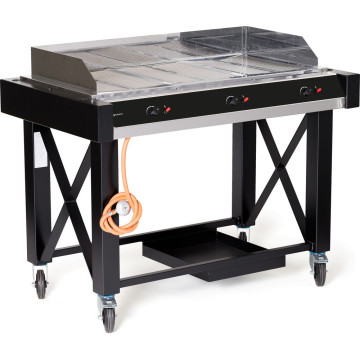 Gassgrill Atlanta, HENDI, svart, 13kW, 1285x770x(H)917mm