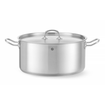Langkokepanne lav - med lokk, HENDI, Kitchen Line, 12L, âŒ€320x(H)150mm