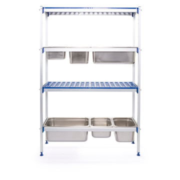 Oppbevaringsstativ i aluminium for GN-beholdere, HENDI, 1120x355x(H)1685mm