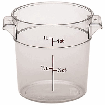 Rund boks polycarb.0.9 ltr kla