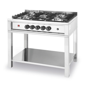 Gasskomfyr - 5 brennere, åpen ramme, HENDI, Kitchen Line, 14,3kW, 900x640x(H)910mm