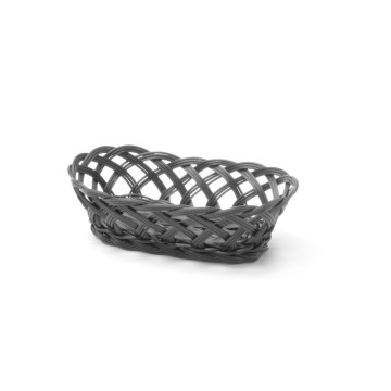 Kurver med vevde sider, HENDI, oval, svart, 225x130x(H)55mm