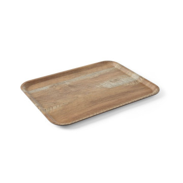 Serveringsbrett med melaminlaminat, sklisikker, med tredesign, AmerBox, Wood, 370x530mm